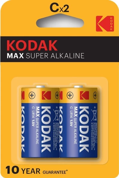 Kodak Max 2 Adet Alkalin Orta Pil ürün görseli 1