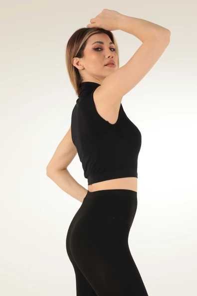 Mio Studio Turtleneck Sports Kısa Üst - Resim 7