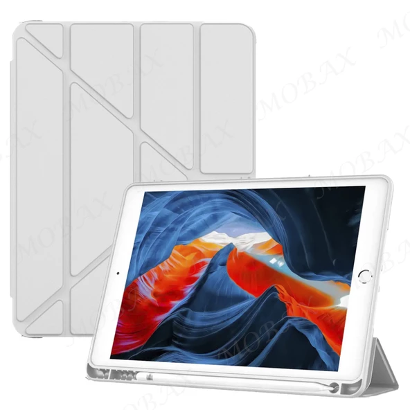 PTTAVM: Apple iPad Air 2 9.7 Kılıf Kalem Bölmeli Trifolding Case