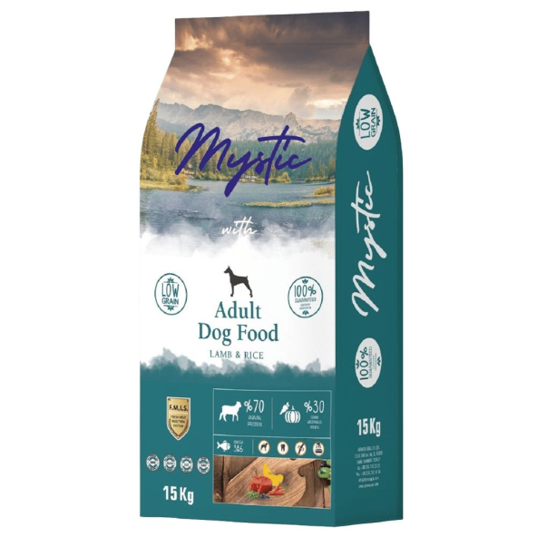 Mystic Düşük Tahıllı Kuzulu 15kg Yetişkin Köpek Maması Kuzu Etli Pirinçli Az Tahıllı Köpek Maması ürün görseli 1