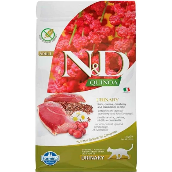 ND Quinoa Tahılsız Ördek Etli Urinary Kedi Maması 1,5 kg ürün görseli 1
