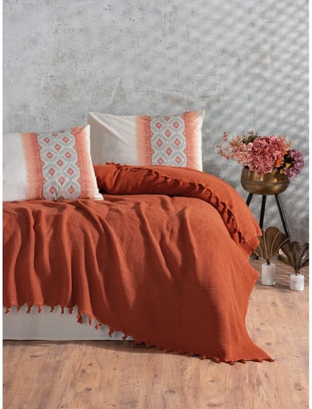 Cotton Box Jakarlı -Papina Tarçın- Çift Kişilik Pike Takımı ürün görseli 1