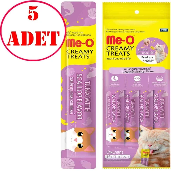 Meo Ton ve Deniz Tarağı Krema Kedi Ödülü Kedi Çorbası 4x15 gr 5 AD ürün görseli 1