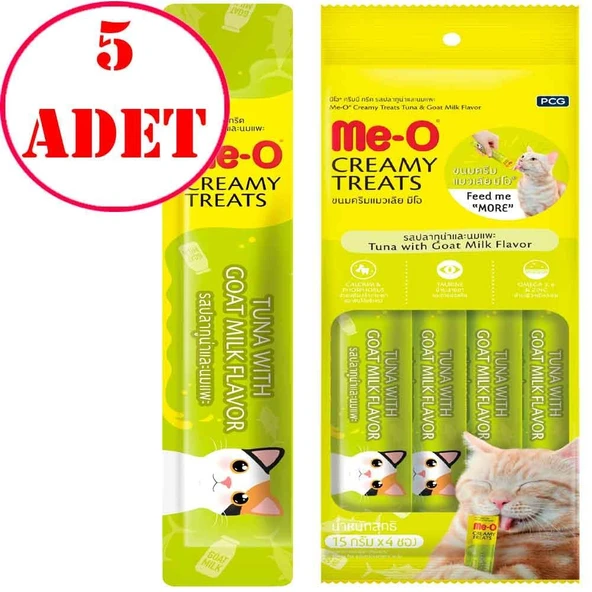 Meo Ton Balıklı Keçi Sütlü Krema Kedi Ödülü Kedi Çorbası 4x15 gr 5 AD ürün görseli 1