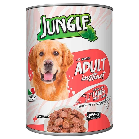 Jungle Köpek Konservesi Kuzu Etli Av Hayvanlı 415 GR ürün görseli 1