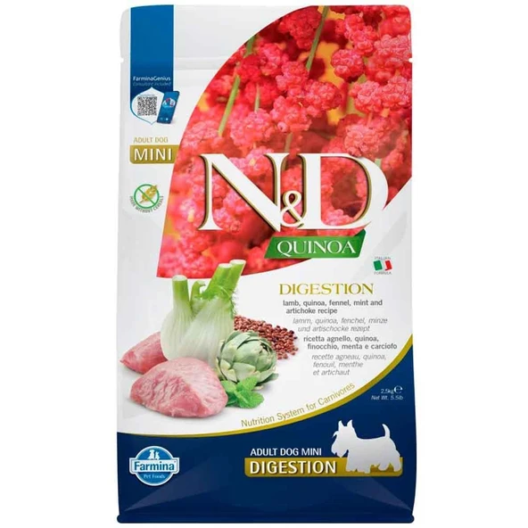 N&D Quinoa Digestion Kuzulu Mini Yetişkin Köpek Maması 2.5 Kg ürün görseli 1