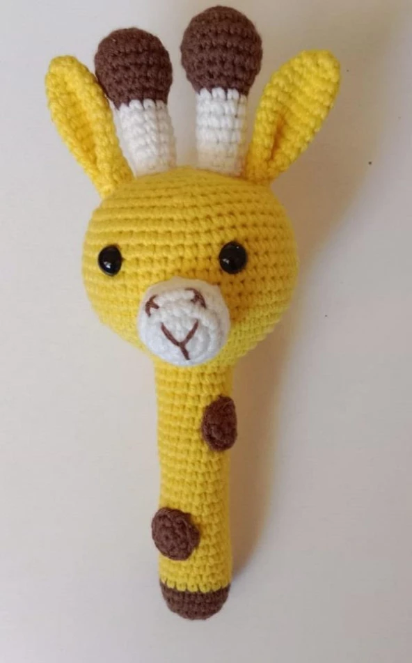 Zürafa Çıngırak Amigurumi Organik Oyuncak ürün görseli 1