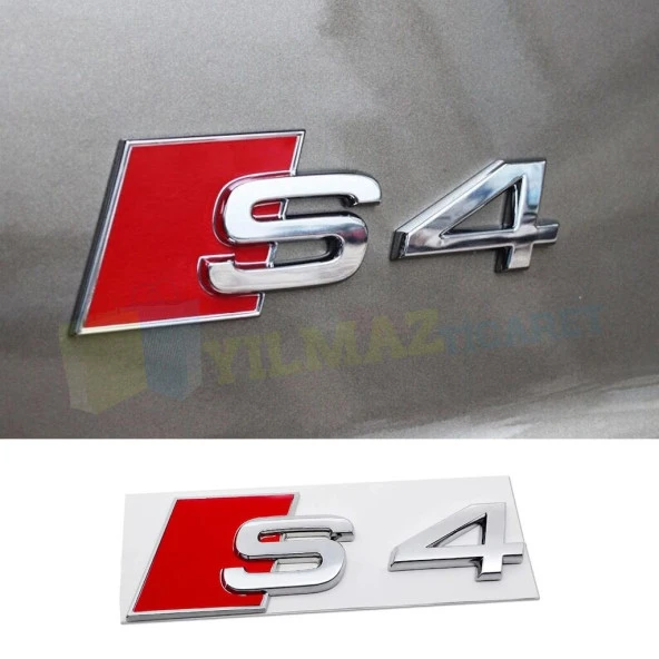 Audi S4 Arka Bagaj Arma Logo Amblem Paslanmaz Çelik Yüksek Kalite ürün görseli 1