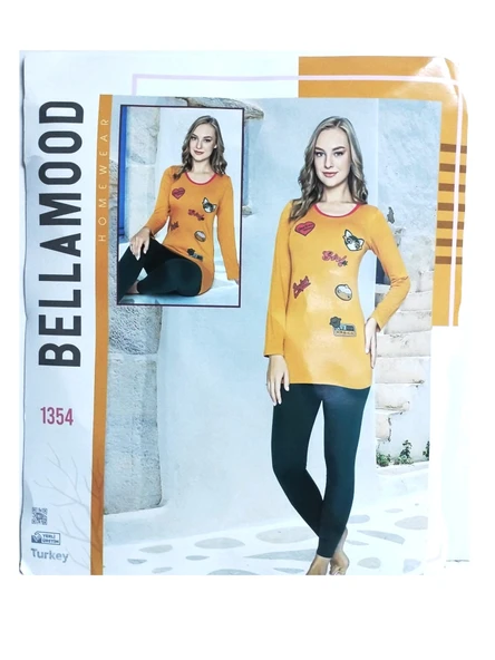 Turuncu 2 Li Taytlı Pijama Takımı - Bellamood 1354 ürün görseli 1
