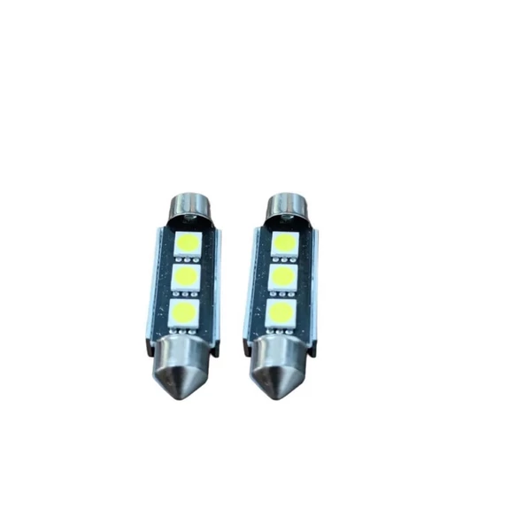 CARUB SOFİT AMPUL BEYAZ 12V 3 LEDLİ 41 mm TAKIM (2 ADET) ürün görseli 1