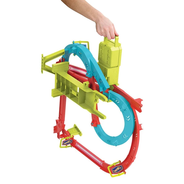 Hot Wheels® Neon Yarışlar Çoklu Yarış Heyecanı Pist Seti HPC07 - Resim 8