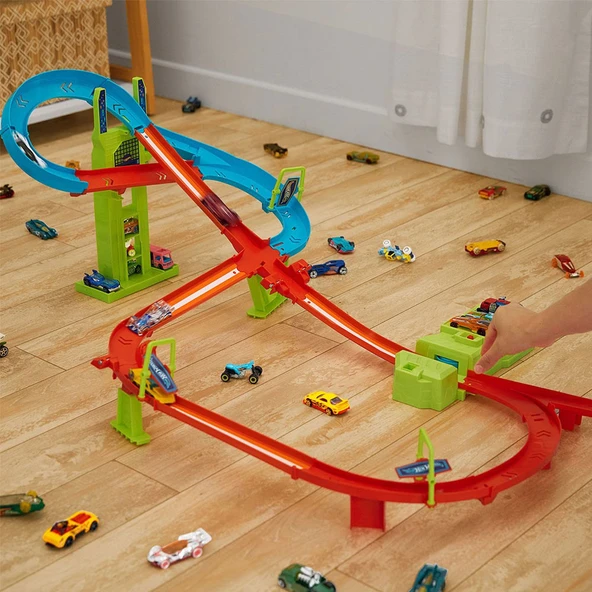 Hot Wheels® Neon Yarışlar Çoklu Yarış Heyecanı Pist Seti HPC07 - Resim 6