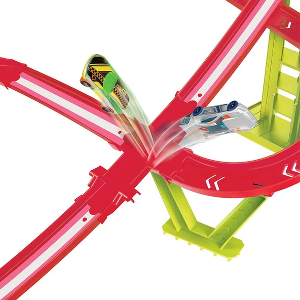 Hot Wheels® Neon Yarışlar Çoklu Yarış Heyecanı Pist Seti HPC07 - Resim 9