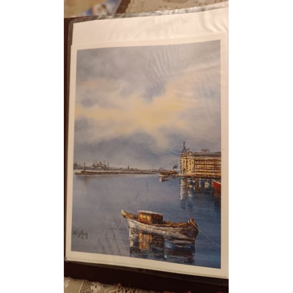 Famous Turkish Painters - Ünlü Türk Ressamları F. OKTAY AKSOY Haydarpaşa Tren Garı- Baskı Resim ürün görseli 1