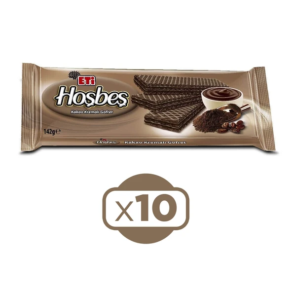 Eti Hoşbeş Kakao KremalI Gofret 142 g x 10 Adet ürün görseli 1