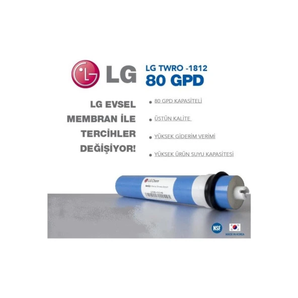 Mebran Filtre LG Chem 80 Gpd ürün görseli 1