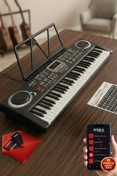 Midex PS-1500BK Başlangıç İçin 61 Tuşlu Org Notalık Adaptör Öğrenim Metodu (100 Ses 100 Ritim) ürün görseli 1