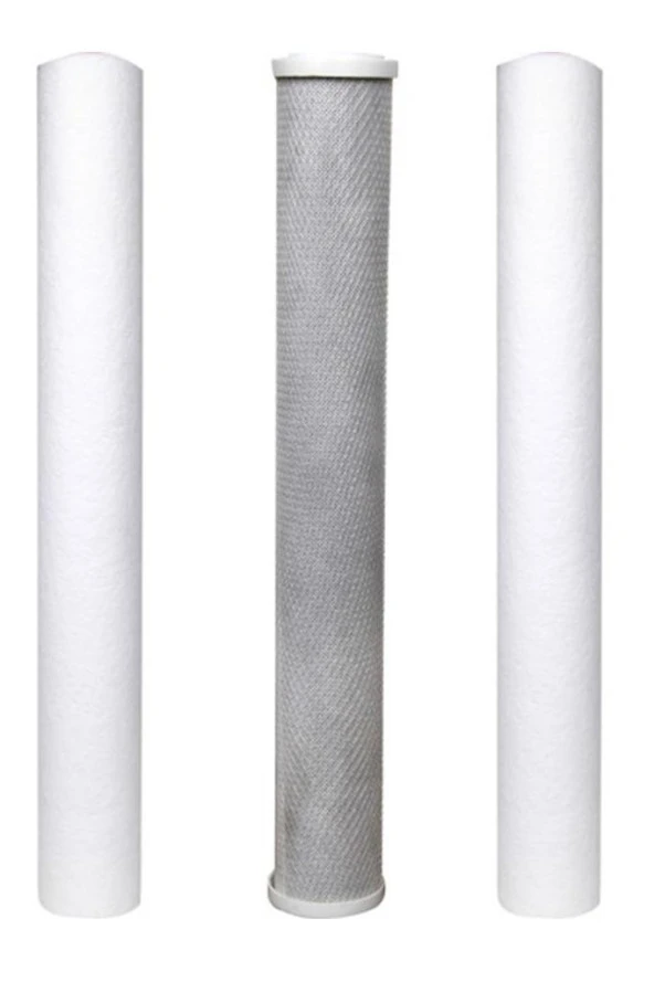Su Arıtma 20 inch 5 Micron Tortu + B. Aktif Karbon + Tortu Filtre ürün görseli 1