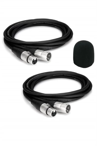 Lastvoice XLR TO XLR Stereo 5 Metre Mikrofon Kablosu 2Lİ SET Sünger Hediye (MC2105X) ürün görseli 1