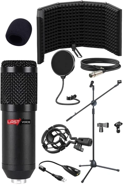 Lastvoice BM800PF Mikrofon Yalıtım Paneli Stand Filtre Shock Mount Set ürün görseli 1