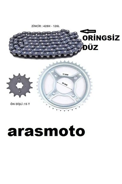 Honda Cbf 150 Oringsiz Zincir Dişli Seti Kaliteli 2007-17  Arasmto ürün görseli 1