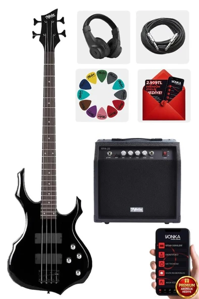 Midex MBG-410BK-20AMP 4 Telli Bas Gitar ve 20W Amfi Kulaklık Set ürün görseli 1