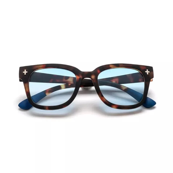 Okkia Giovanni Classic Havana & Blue Unisex Güneş Gözlüğü Mavi Lens ürün görseli 1