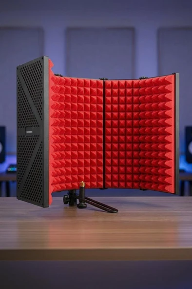 Midex PF-44 RED Mikrofon Ses Yalıtım İzolasyon Paneli 5 Bölümlü (75x30 cm) ürün görseli 1