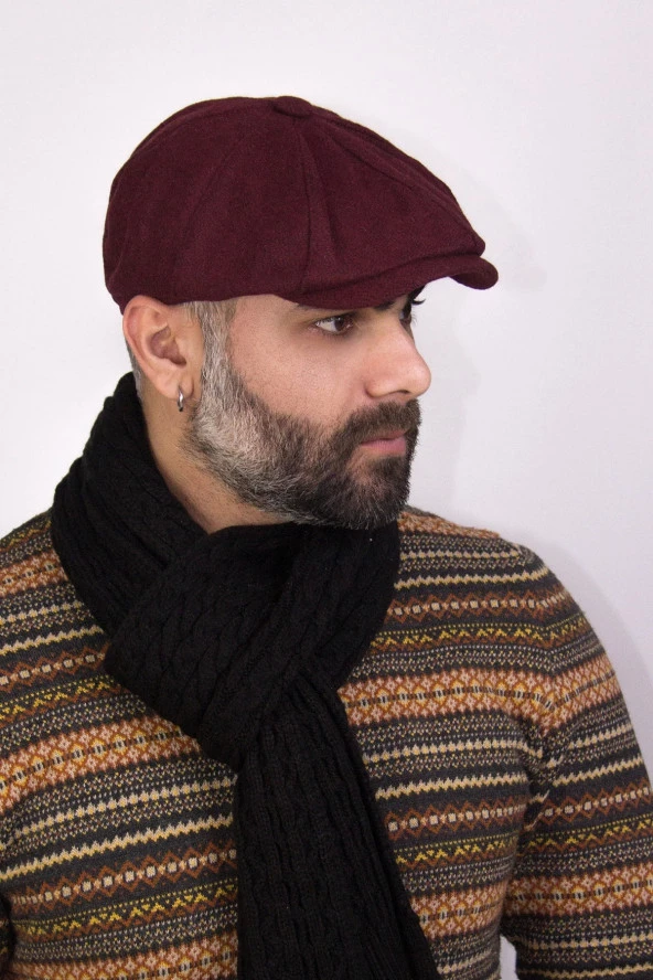 Erkek Kasket Şapkası-bordo-7404 ürün görseli 1