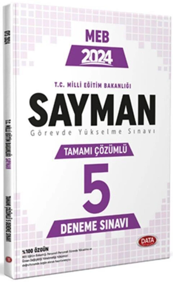 2024 Milli Eğitim Bakanlığı Sayman Tamamı Çözümlü GYS 5 Deneme Sınavı Data Yayınları ürün görseli 1