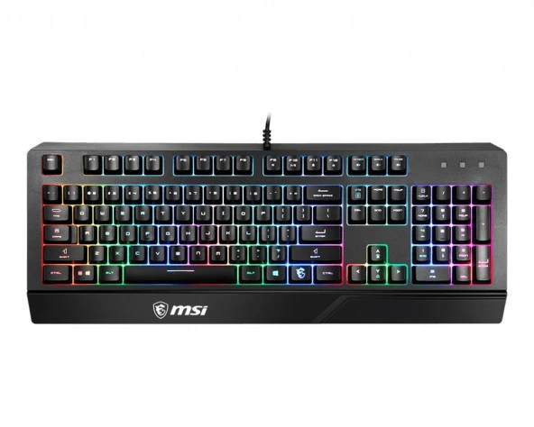 MSI GG VIGOR GK20 TR GAMING KEYBOARD RAINBOW ARKA AYDINLATMA ANTIGHOSTING MEMBRAN SIVI DOKULMESINE DAYANIKLI OYUNCU KLAVYESI TURKCE Q ürün görseli 1