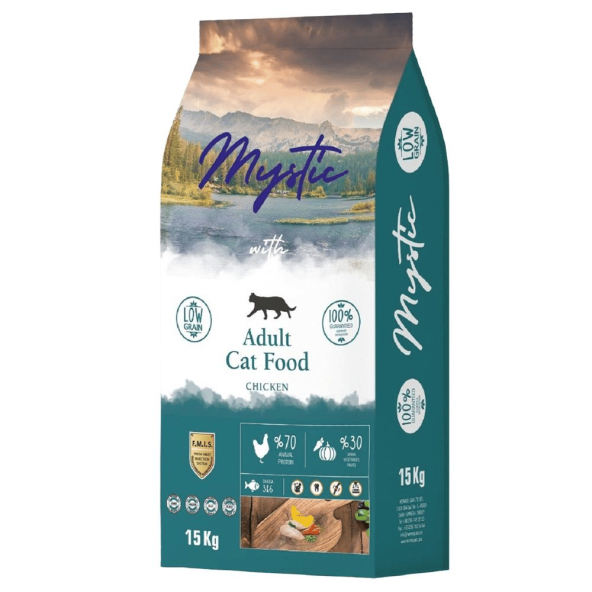 Mystic Düşük Tahıllı Tavuklu 15kg Yetişkin Kedi Maması Tavuklu Az Tahıllı Kuru Kedi Maması ürün görseli 1