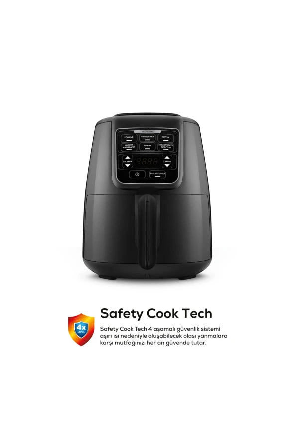 Karaca Smart Sensorlü Ev Yoğurdu, Közleme, Fırın/Izgara 6 Pişirme Fonksiyonlu XL 4 Litre AirFry 1550W ürün görseli 1