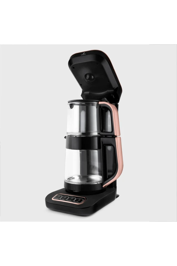Karaca Wİ-Fİ PRO Android-İOS Uyumlu Çaysever 4 in 1 Konuşan Cam Çay ve Filtre Kahve Makinesi 2500W ürün görseli 1
