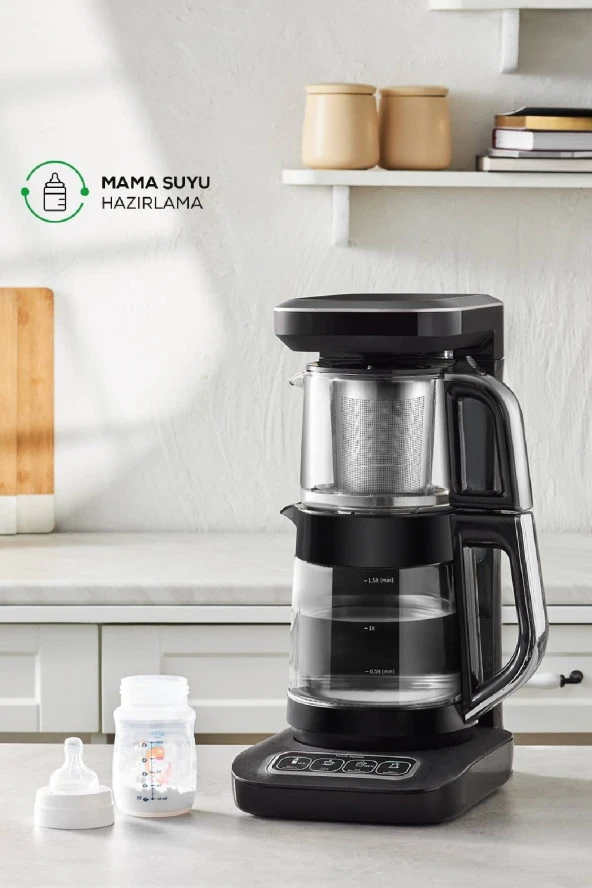 Karaca Çaysever Robotea Pro Connect 4 In 1 Konuşan Otomatik Cam Çay Ve Filtre Kahve Demleme Makinesi ürün görseli 1