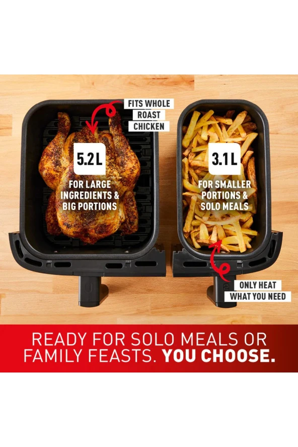 TEFAL Çift Hazneli Premium Easy Fry & Grill 5,2 L XXL İki Sepetli Yağsız Fritöz ürün görseli 1