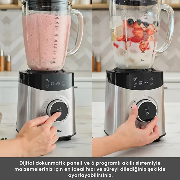 Karaca Digital Display Inox Smoothie Blender 1800W - Resim 2