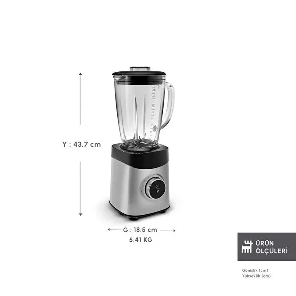 Karaca Digital Display Inox Smoothie Blender 1800W - Resim 4