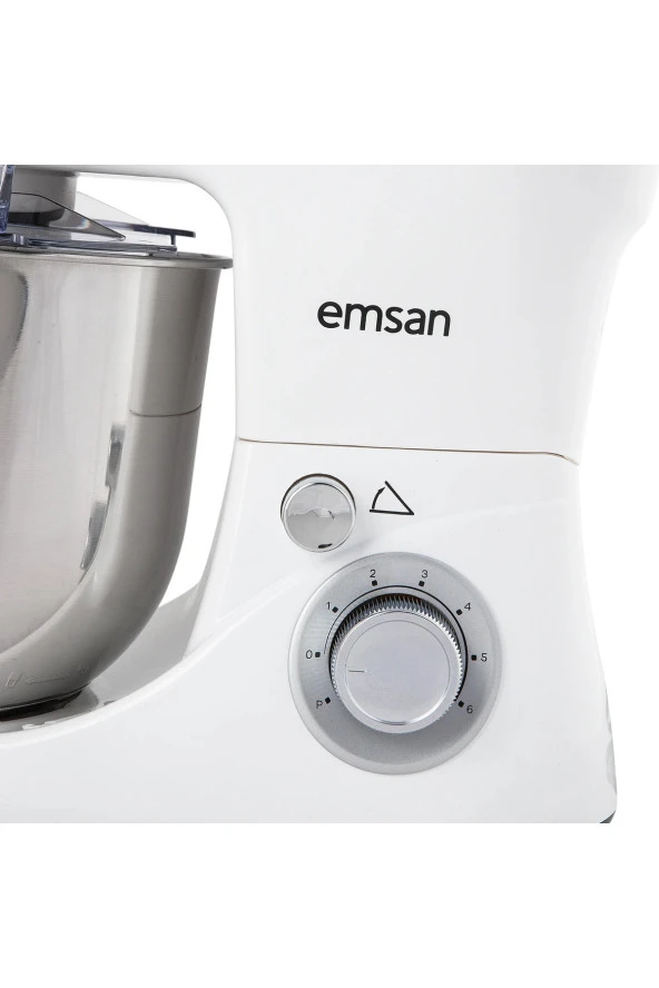 Emsan Bella 5 litre Paslanmaz Çelik Hazne 6 Hız kademeli 1300W Kırmızı Stand Mikser Mutfak Şefi ürün görseli 1