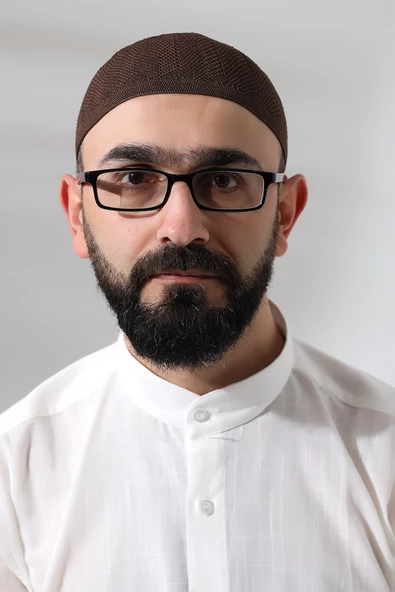 Kahve Safir Dantel Detaylı Örme Namaz Takkesi - Resim 6
