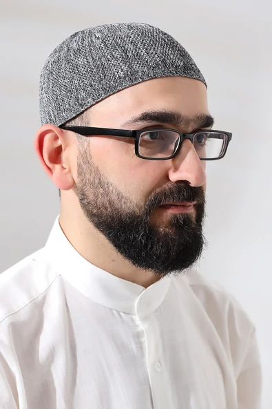 Melanj Safir Dantel Detaylı Örme Namaz Takkesi - Resim 2