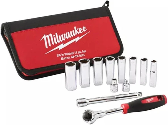 Milwaukee Lokma Anahtar Takımı 3/8 12 Parça 48229001 ürün görseli 1