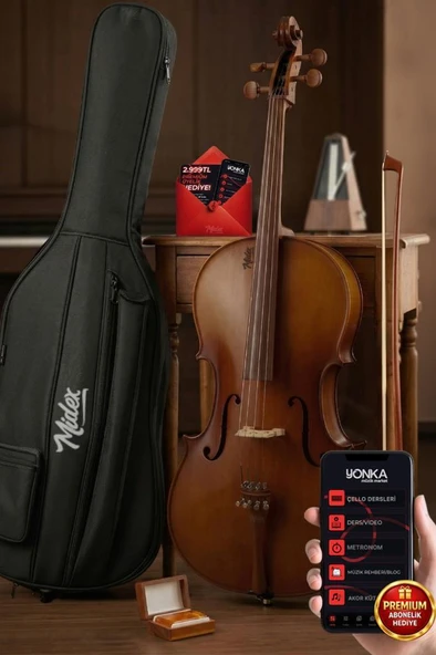 Midex GT-224 Profesyonel Üst Kalite Masif Ağaç Çello Viyolonsel ürün görseli 1