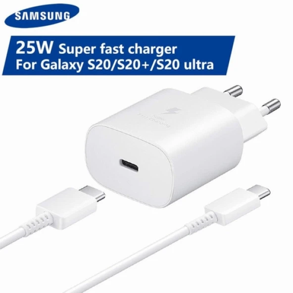 Day Samsung Galaxy S21 Orijinal EP-TA800XWEGWW 25W Type-C Hızlı Şarj Cihazı Beyaz  3A ST800B25W0360 ürün görseli 1