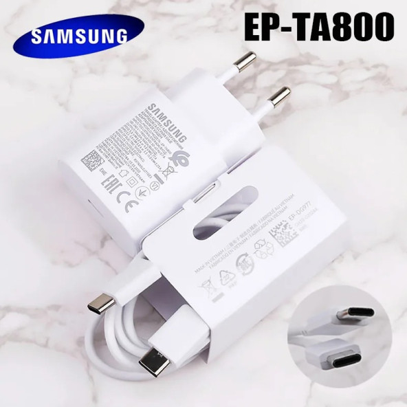 Samsung Galaxy Note 10 Orij. EP-TA800XWEGWW 25W Type-C Hızlı Şarj Cihazı Beyaz  3A ürün görseli 1
