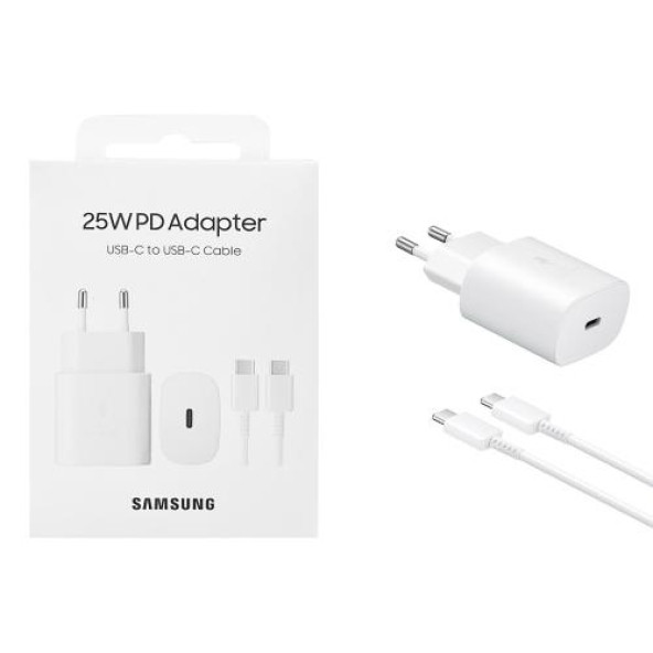 Day Samsung Galaxy Note 20 Orij. EP-TA800XWEGWW 25W Type-C Hızlı Şarj Cihazı Beyaz  3A ST800B25W0556 ürün görseli 1