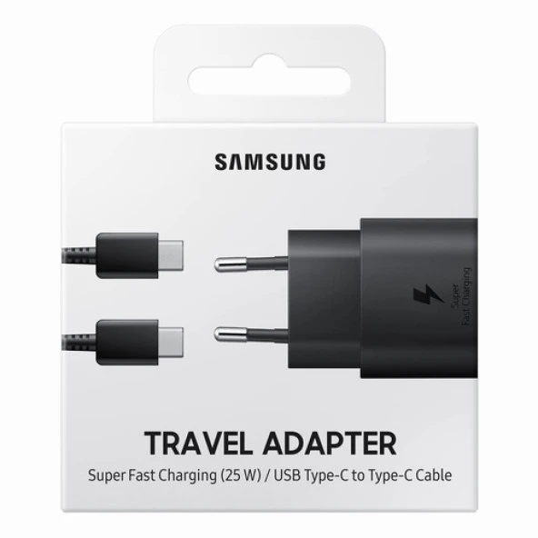 Day Samsung Galaxy M10s Orij. EP-TA800XBEGWW 25W Type-C Hızlı Şarj Cihazı Siyah 3A ST800S25W0125 ürün görseli 1