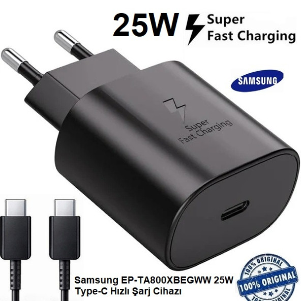 Day Samsung Galaxy S8 Orijinal EP-TA800XBEGWW 25W Type-C Hızlı Şarj Cihazı Siyah 3A ST800S25W0267 ürün görseli 1