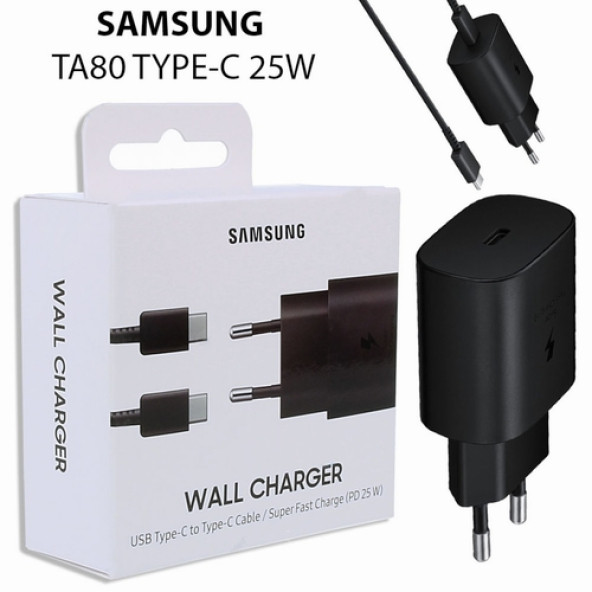 Day Samsung Galaxy A03S Orij. EP-TA800XBEGWW 25W Type-C Hızlı Şarj Cihazı Siyah 3A ST800S25W0555 ürün görseli 1