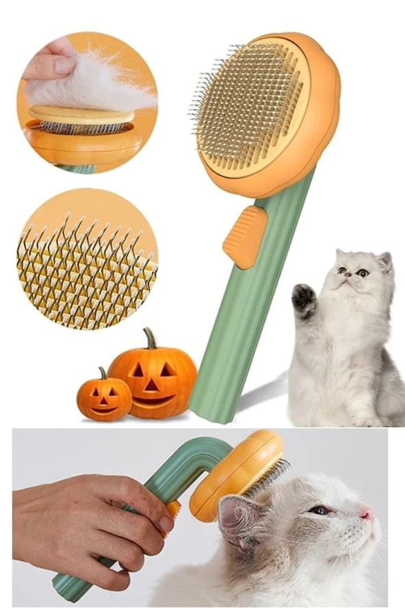 Yıldızhane Otomatik Temizlenen Tuşlu Evcil Hayvan Fırçası Kedi Köpek Tüy Toplayıcı Tarak ürün görseli 1